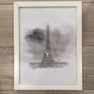 Chic Eiffel Tower Louis Vuitton Art Print with Gold Detail-PRINT ONLY, no frame